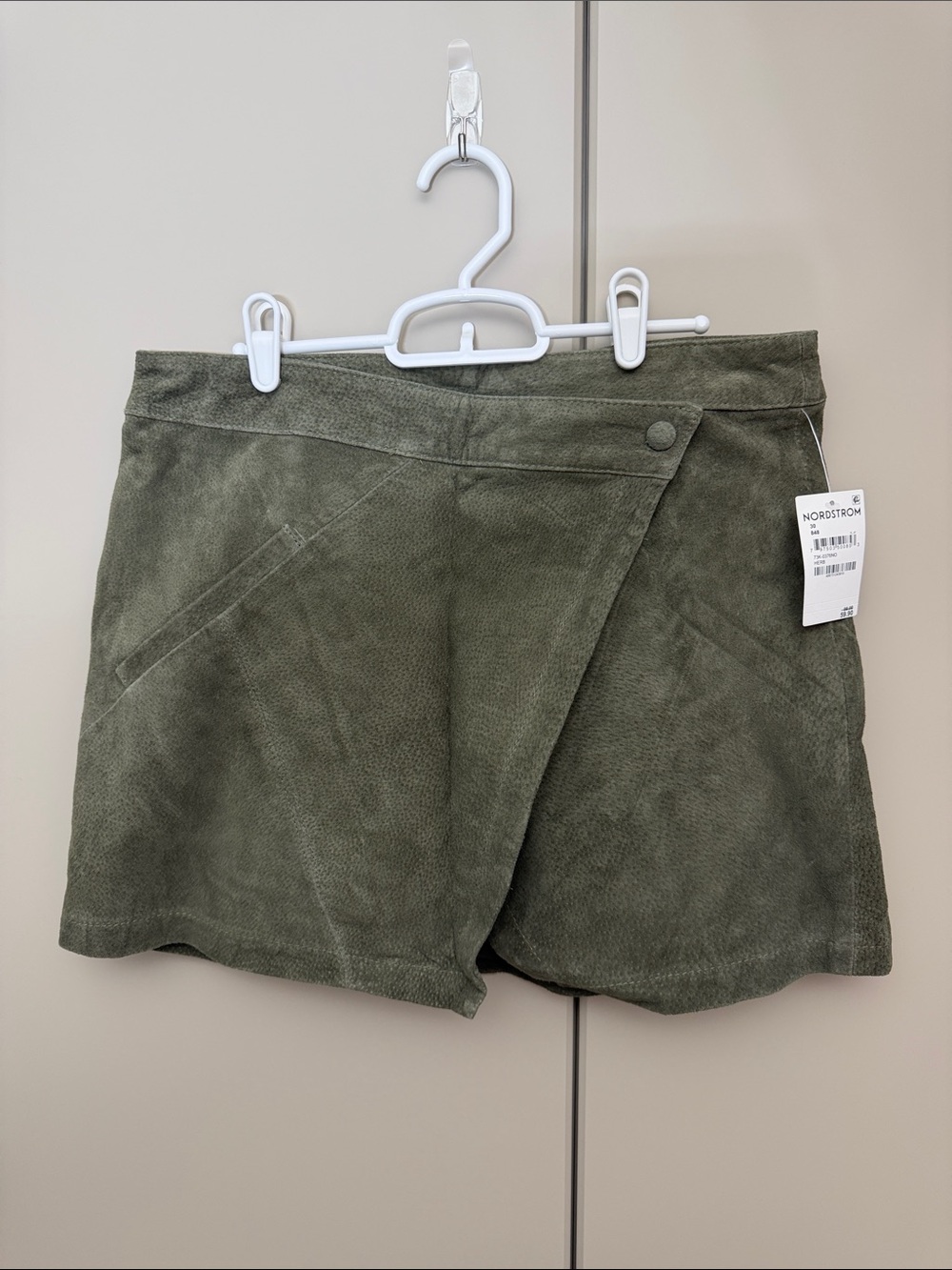 BLANKNYC Olive Green Suede Wrap Skirt